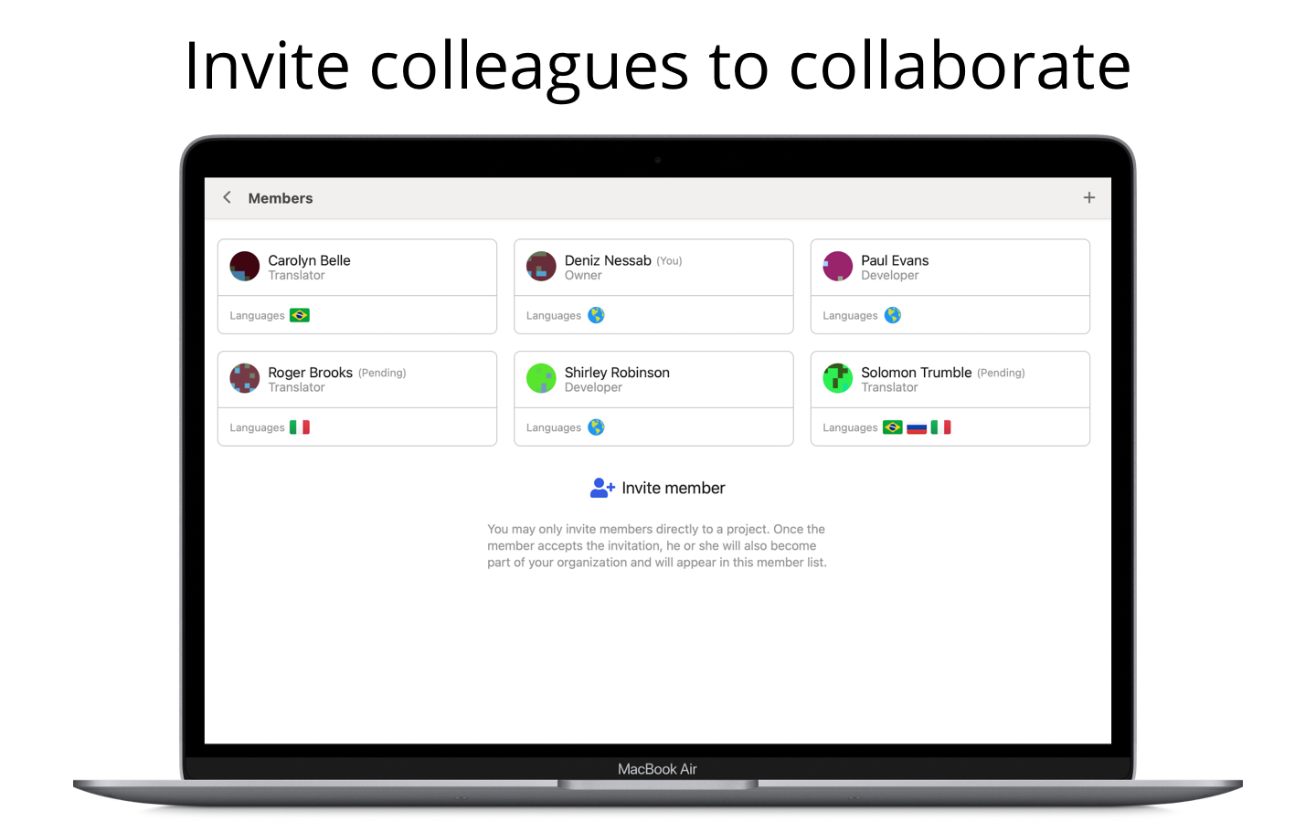 Invite colleagues to collaborate